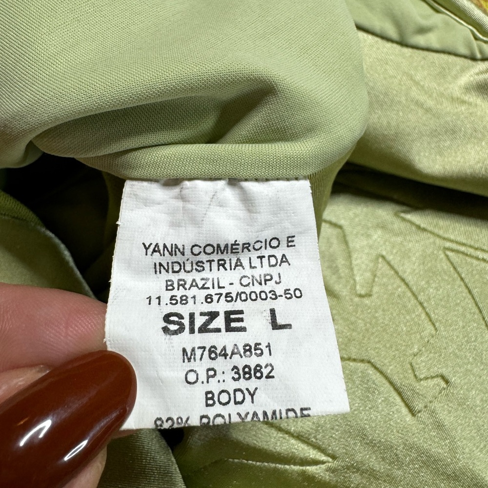 Agua De Coco Lime Green Floral One Piece Swimsuit & Matching Coverup Skirt L - Picture 10 of 11